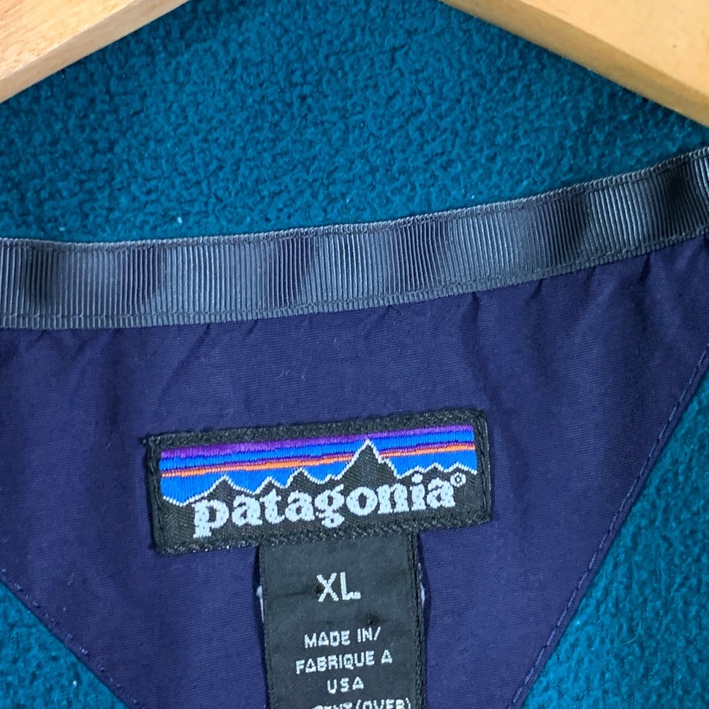 Vintage Patagonia Fleece Sweater Men Extra Large Blue 90's Pullover Snap - Picture 3 of 11